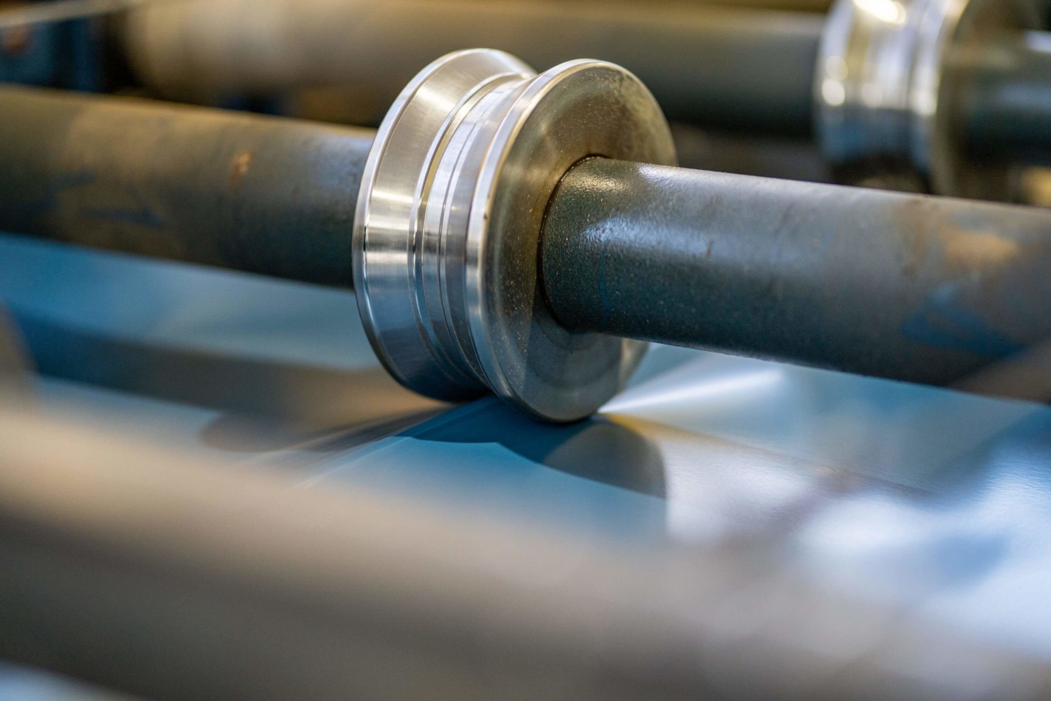 Close up of roller on machine