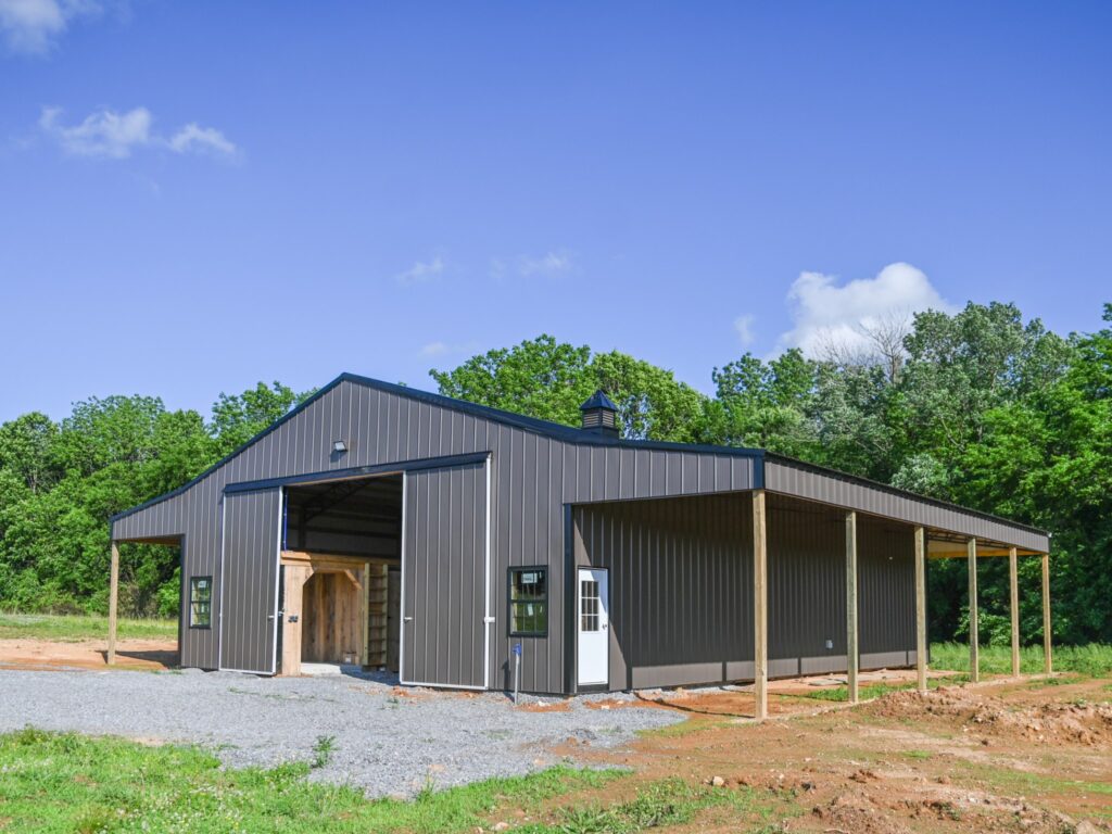 Image of a post frame building used for agricultural purposes